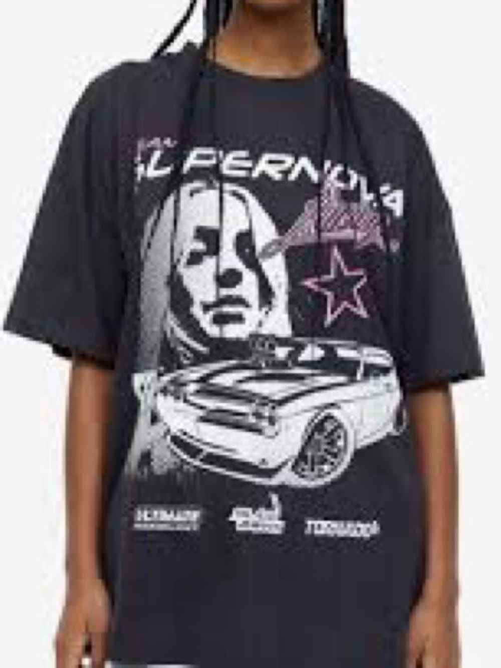 DIVIDED by H&M Oversized Printed T-Shirt Size Medium Supernova Racing